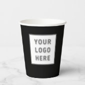 Gobelets En Papier Logo simple Modèle Business Promo Swag Noir (Verso)