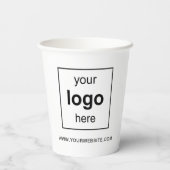 Gobelets En Papier Logo Simple White Business (Verso)