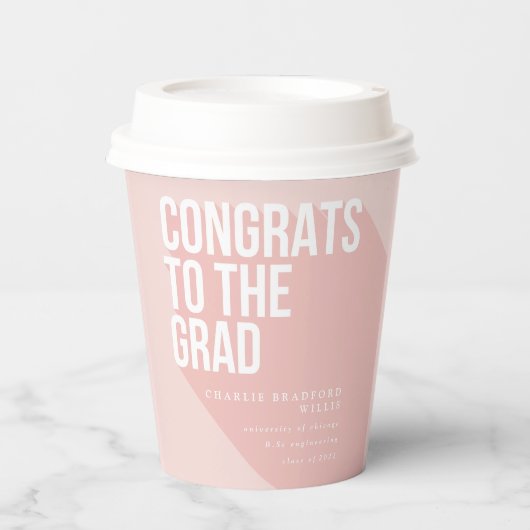 GOBELETS EN PAPIER LONGUE OMBRE FÉLICITES À LA GRADE (Recto)