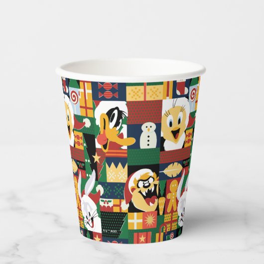 Gobelets En Papier LOONEY TUNES™Motif de blocs de vacances (Recto)