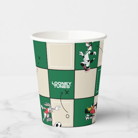 Gobelets En Papier LOONEY TUNES™ Soccer Grid Pattern (Gauche)