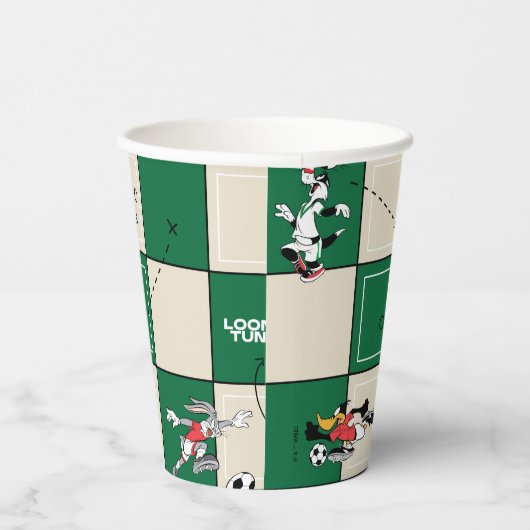 Gobelets En Papier LOONEY TUNES™ Soccer Grid Pattern (Droite)