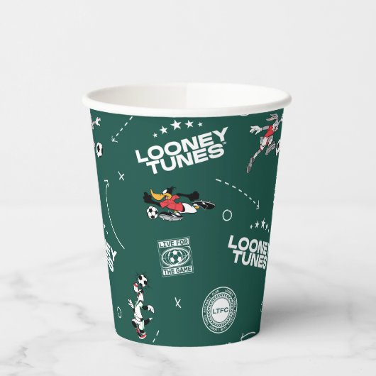 Gobelets En Papier LOONEY TUNES™ Soccer Playbook Pattern (Gauche)