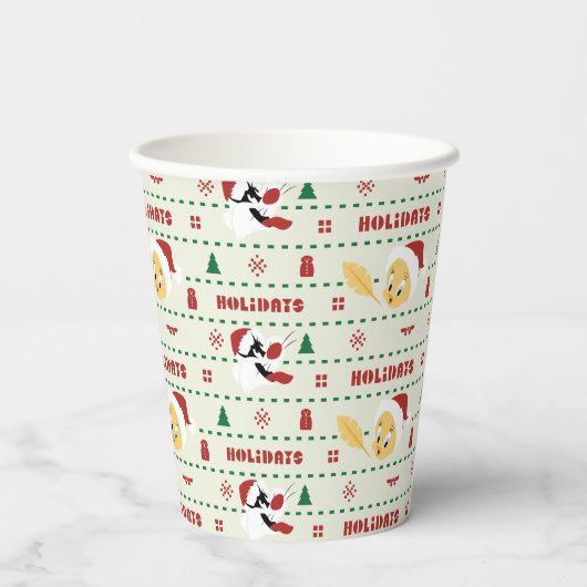Gobelets En Papier LOONEY TUNES™ SYLVESTER™ & TWEETY™ Motif de vacanc (Verso)
