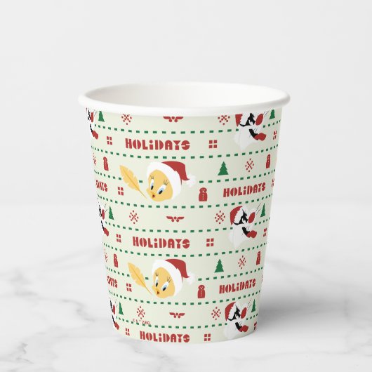 Gobelets En Papier LOONEY TUNES™ SYLVESTER™ & TWEETY™ Motif de vacanc (Recto)