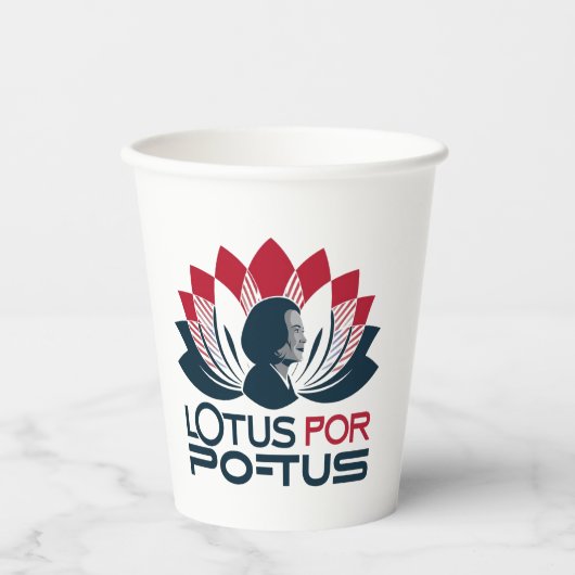 Gobelets En Papier Lotus pour POTUS Kamala Harris 2024 (Recto)