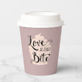 Gobelets En Papier Love at First Bite Cupcake Quote Patisserie (Recto)