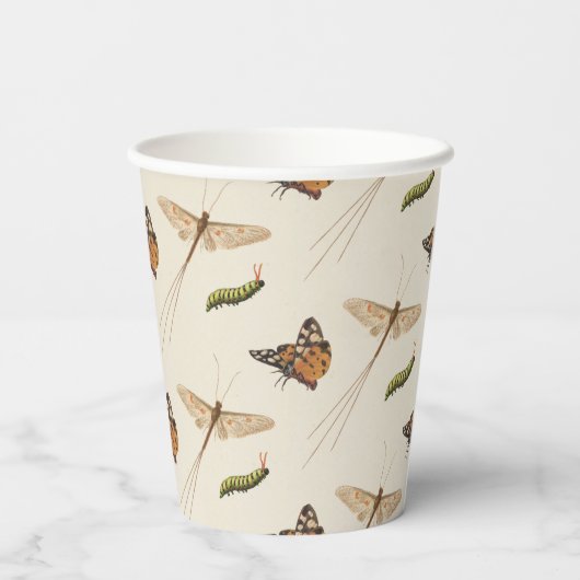 Gobelets En Papier Love Bug Insect Whimsical (Verso)