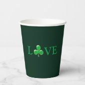 Gobelets En Papier Love dark Green Shamrock irlandais St. Patrick's D (Verso)