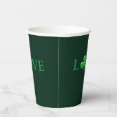 Gobelets En Papier Love dark Green Shamrock irlandais St. Patrick's D (Droite)