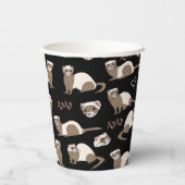 Gobelets En Papier Love Ferrets - Noir (Verso)