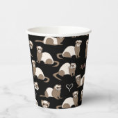 Gobelets En Papier Love Ferrets - Noir (Gauche)