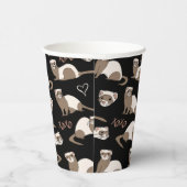 Gobelets En Papier Love Ferrets - Noir (Droite)