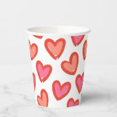 Gobelets En Papier Love Hearts Saint Valentin (Gauche)
