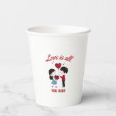 Gobelets En Papier Love Is All You Need (Verso)