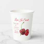Gobelets En Papier Love Is Sweet Cherry Fruit | Mariage (Recto)