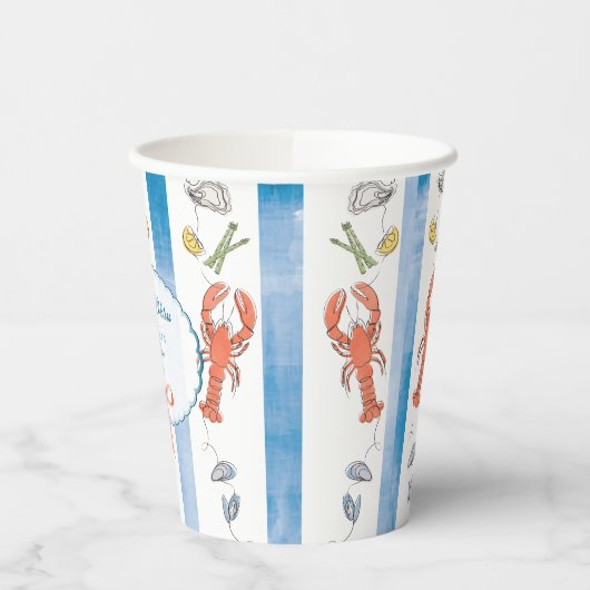 Gobelets En Papier Love & Lobster Coquette Bow Mariage Fête des marié (Gauche)