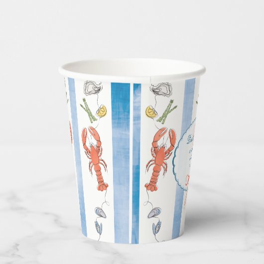 Gobelets En Papier Love & Lobster Coquette Bow Mariage Fête des marié (Droite)