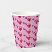 Gobelets En Papier Love Lock + Coupes de papier-clé (Recto)