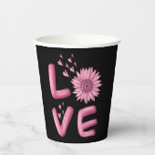 Gobelets En Papier Love Tournesol Rose (Recto)