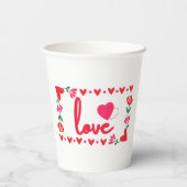 Gobelets En Papier Love Valentine's Day Paper Cups (Verso)