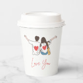 Gobelets En Papier Love You Couple Art Paper Cup (Recto)