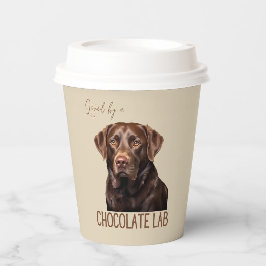Gobelets En Papier Loved By A Chocolate Lab Labrador Dog Lover (Recto)