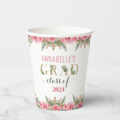 Gobelets En Papier Luau Graduation Class Of 2024 Floral (Recto)