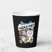 Gobelets En Papier Lucky Cat Art – Maneki Neko with Gold Coin (Verso)