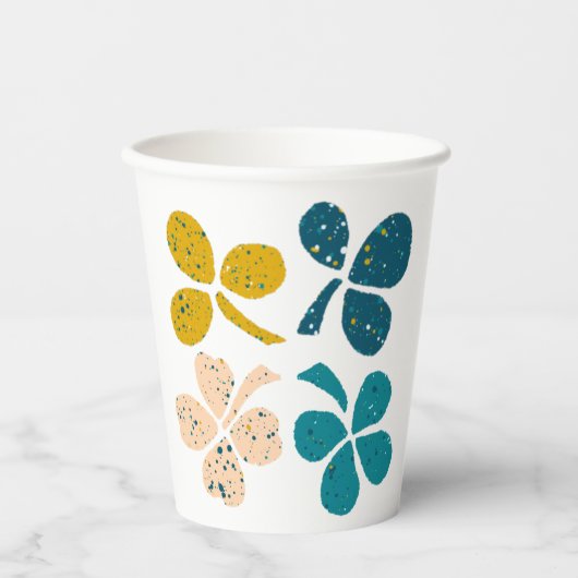 Gobelets En Papier Lucky Clover Shamrock St Patrick`s jour (Recto)