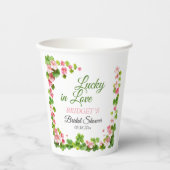Gobelets En Papier Lucky in Love St. Patrick's Day Fête des mariées (Recto)