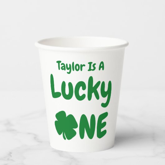 Gobelets En Papier Lucky One St Patrick's Day 1er anniversaire (Recto)