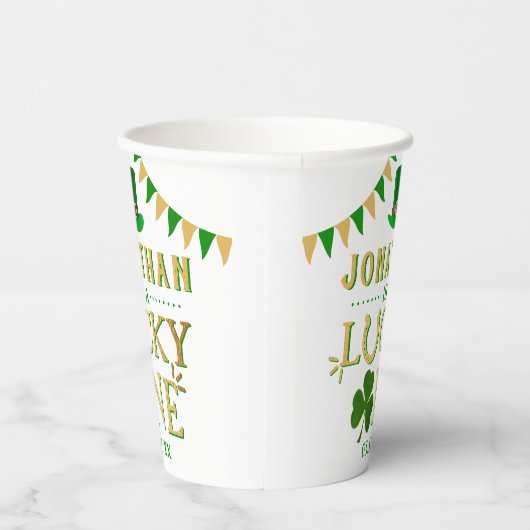 Gobelets En Papier Lucky One St. Patrick's Day 1er anniversaire (Droite)