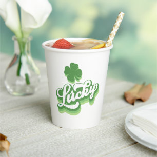 Gobelets En Papier Lucky Shamrock St Patrick's Day Irish