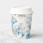 Gobelets En Papier Lumière Artistique Pastel Roses Bleus (Gauche)