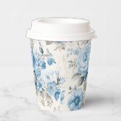 Gobelets En Papier Lumière Artistique Pastel Roses Bleus (Droite)