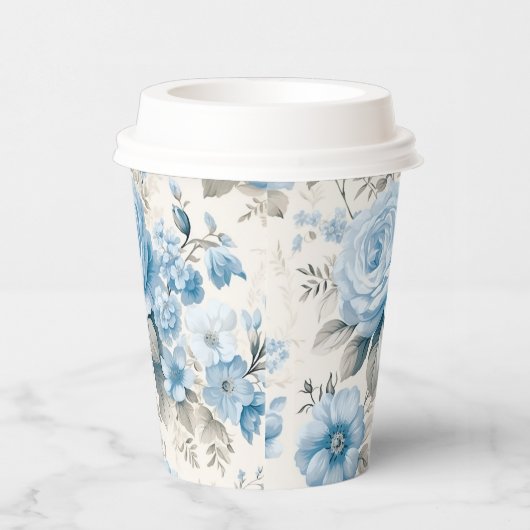 Gobelets En Papier Lumière Artistique Pastel Roses Bleus (Droite)