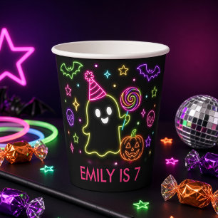 Gobelets En Papier Lumière fantôme néon personnalisée Halloween