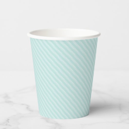Gobelets En Papier Lumière Turquoise Blanc Fun Stripes Simplement Élé (Recto)