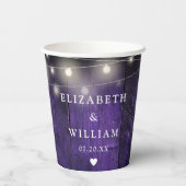 Gobelets En Papier Lumières à cordes violettes Boho Russe Mariage de  (Verso)