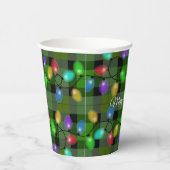 Gobelets En Papier Lumières De Noël Sur Plaid (Droite)