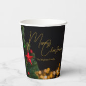 Gobelets En Papier Lumières dorées Joyeux Noël moderne (Verso)