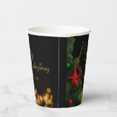 Gobelets En Papier Lumières dorées Joyeux Noël moderne (Droite)