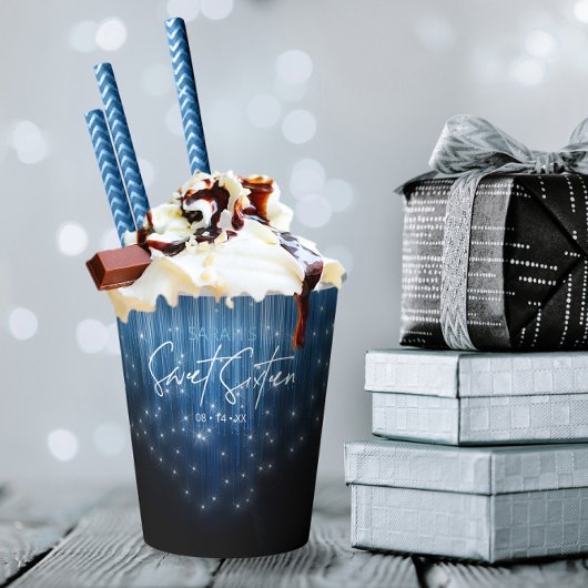 Gobelets En Papier Lumières en cascade Sweet 16 Blue ID790