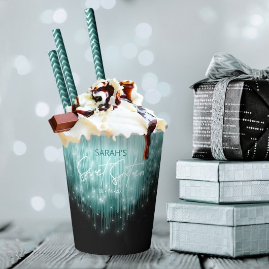 Gobelets En Papier Lumières en cascade Sweet 16 ID Turquoise790