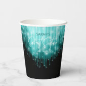 Gobelets En Papier Lumières en cascade Sweet 16 ID Turquoise790 (Verso)