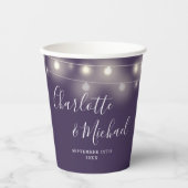 Gobelets En Papier Lumières Guirlande Mariage Violet Signature (Recto)