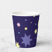 Gobelets En Papier Lune et étoiles. (Recto)