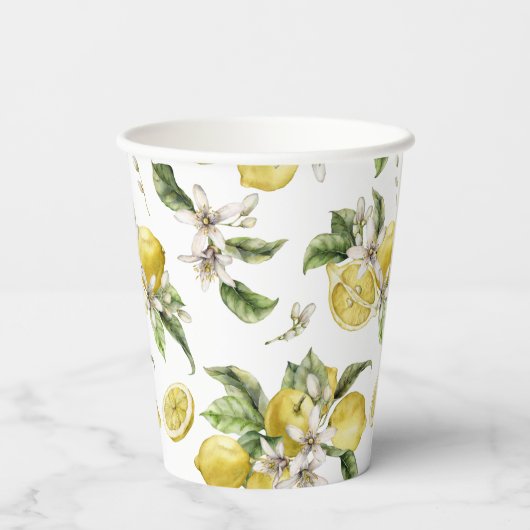Gobelets En Papier Luscious Lemons Motif Fête des mariées (Verso)