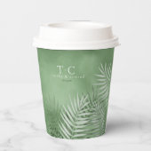Gobelets En Papier Lush Palm Leaf Mariage Moss Green ID956 (Verso)